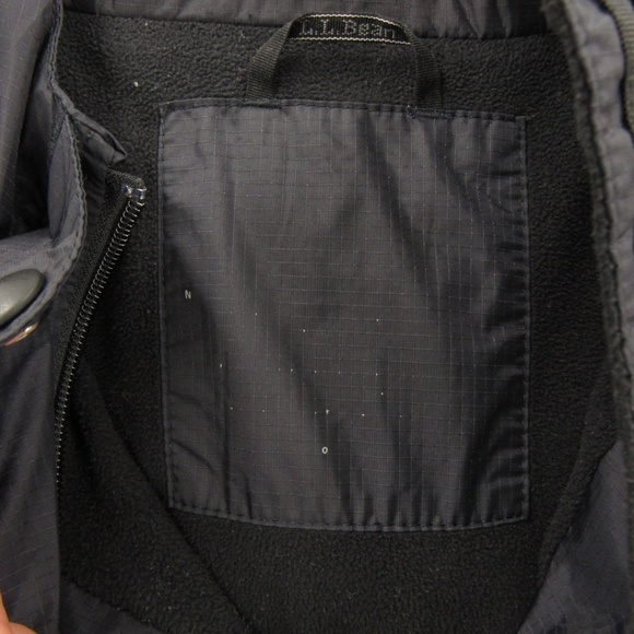 L.L. Bean Black Zipper/Velcro Hooded Windbreaker Mid-Length Men's Jacket - Picture 10 of 16